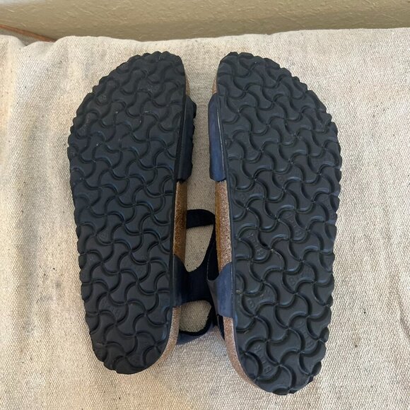 Birkenstock Black Bali Soft Footbed Oiled Leather Hippie Sandals Sz  11-11.5 - Picture 6 of 9
